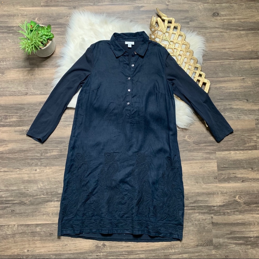 J. Jill Linen Embroidered Dress